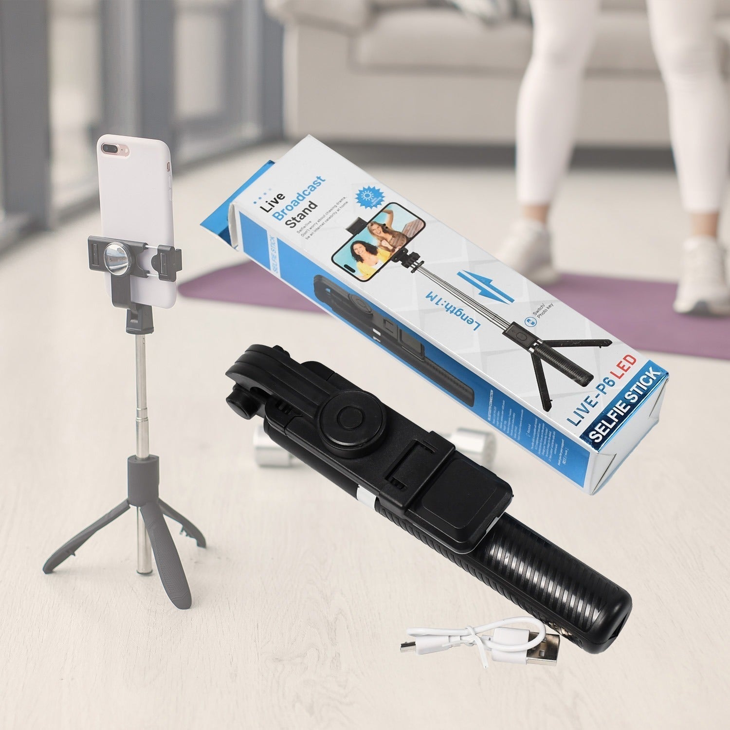 Bluetooth selfie stick with tripod and remote shutter Bluetooth selfie stick with tripod and remote shutter